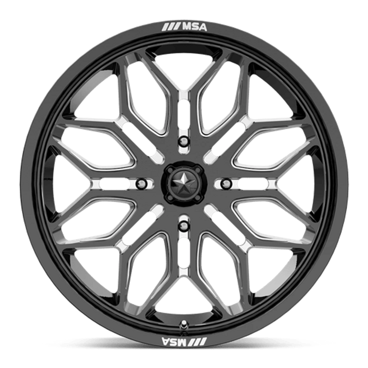 MA47 22X7 4X156 G-BLK-MILL 10MM