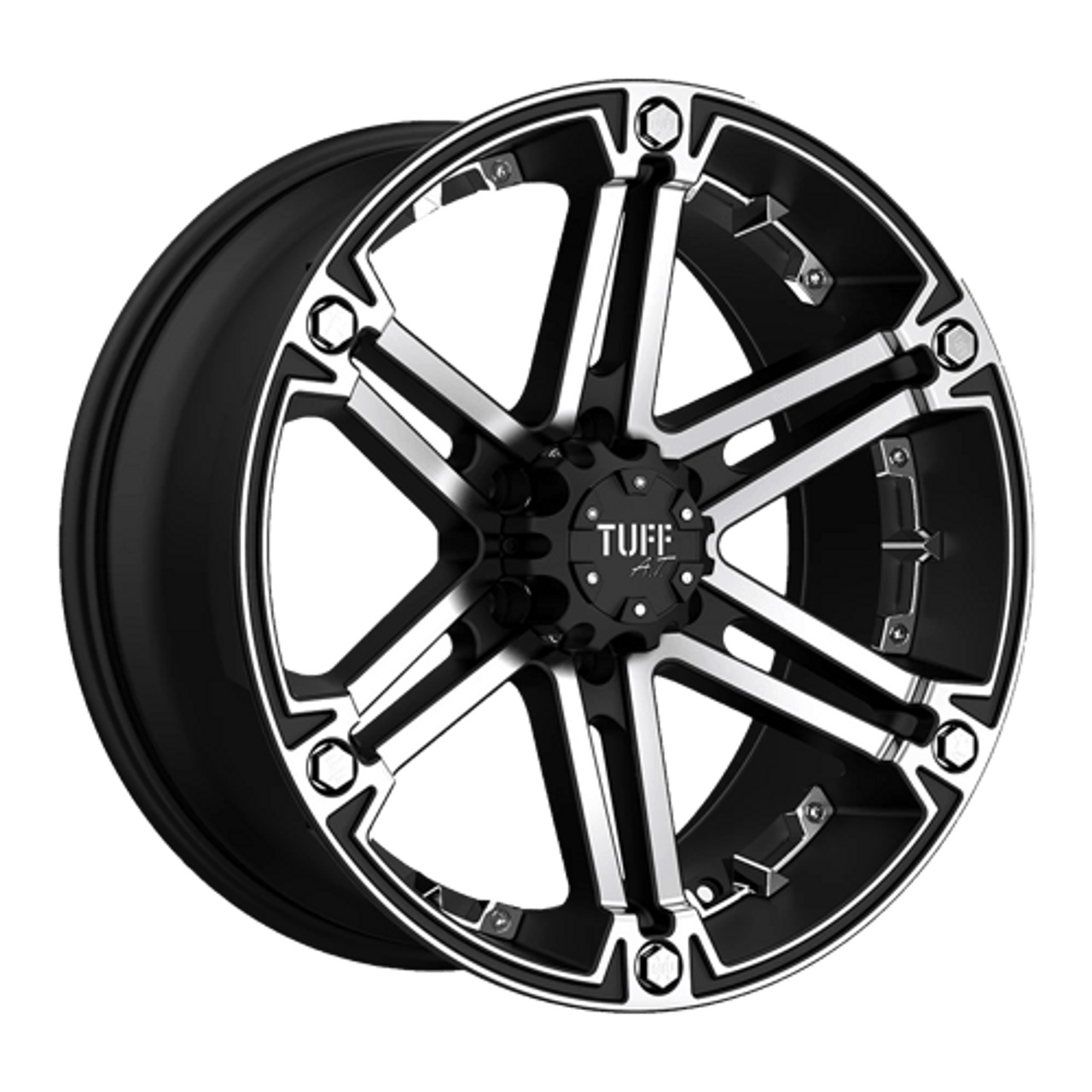 TUT01 18X9 8X6.5 F-BLK MACH-FC -6MM