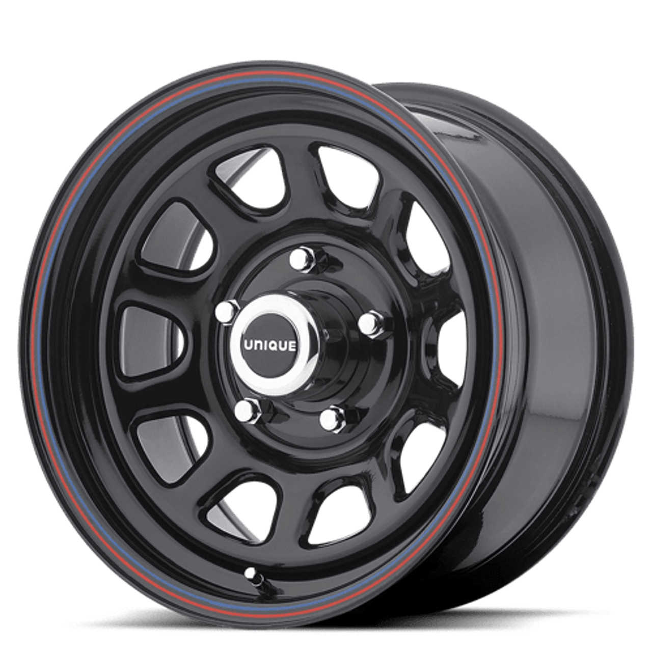 AR767 15X7 5X5.0 G-BLK W/ STRIPES 00MM
