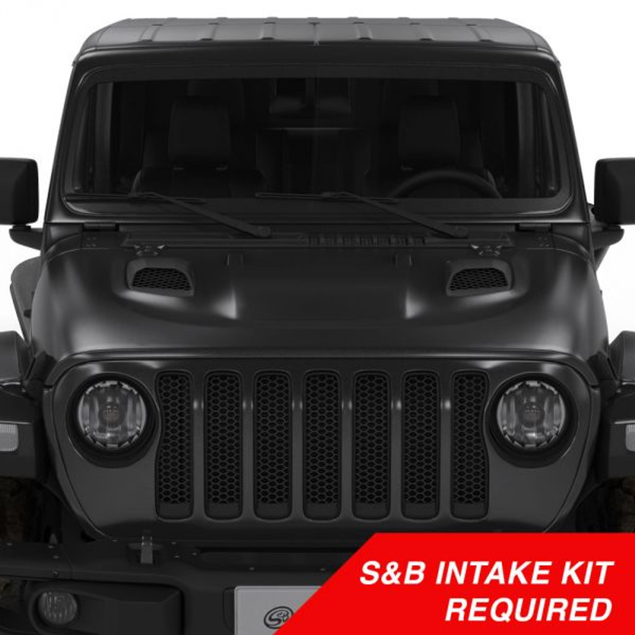 Air Hood Scoop System for 18-22 Wrangler JL Rubicon 2.0L, 3.6L, 20-22 Jeep Gladiator 3.6L S&B Intake Required