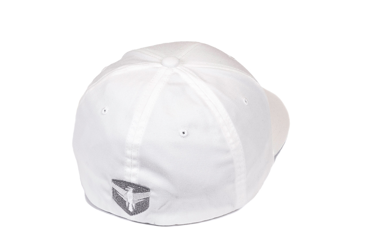 Falcon Shocks FlexFit Curved Visor Hat White/Silver Large/XLarge Teraflex