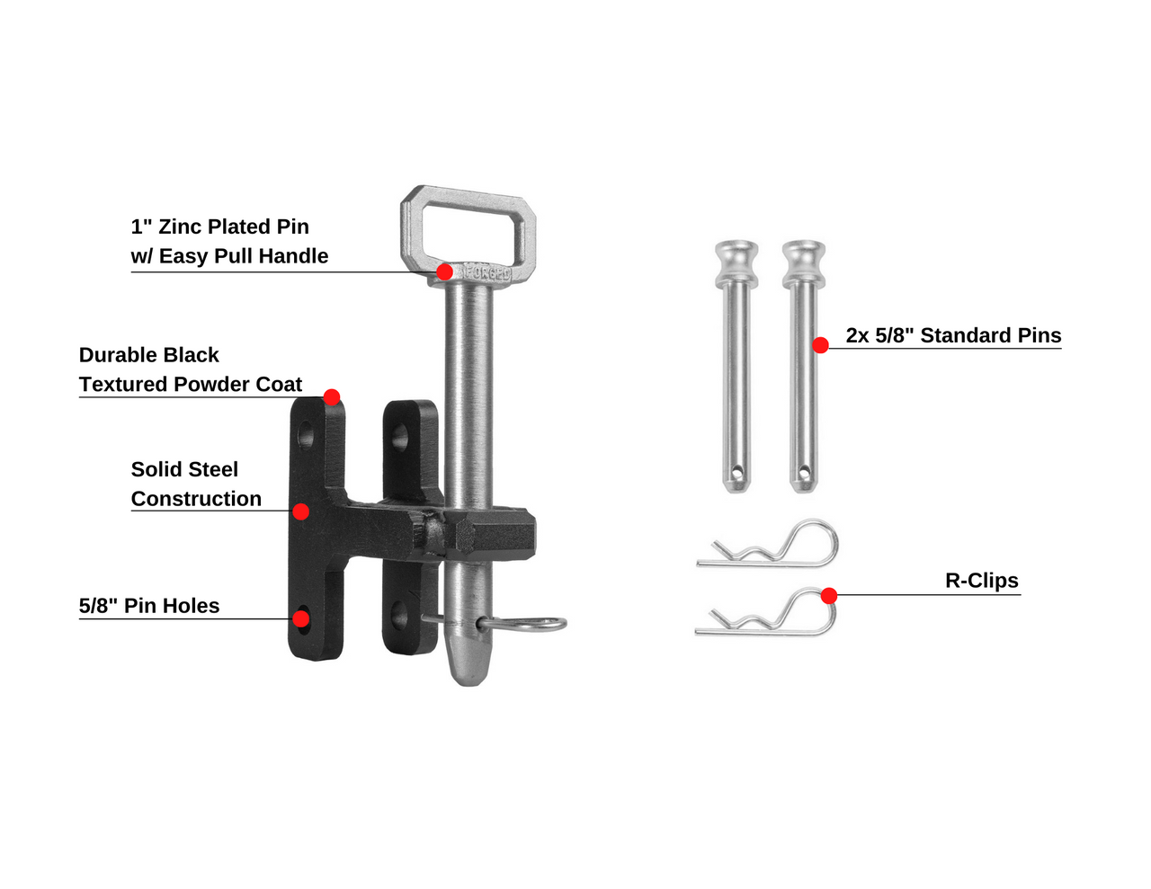 BulletProof Heavy Duty Single Tang Clevis With 1" Pin