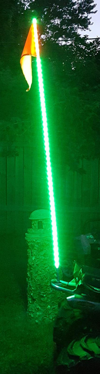 5 Foot LED ATV/Jeep Whip Flag Pole 5050 SMD LED Green Race Sport Lighting