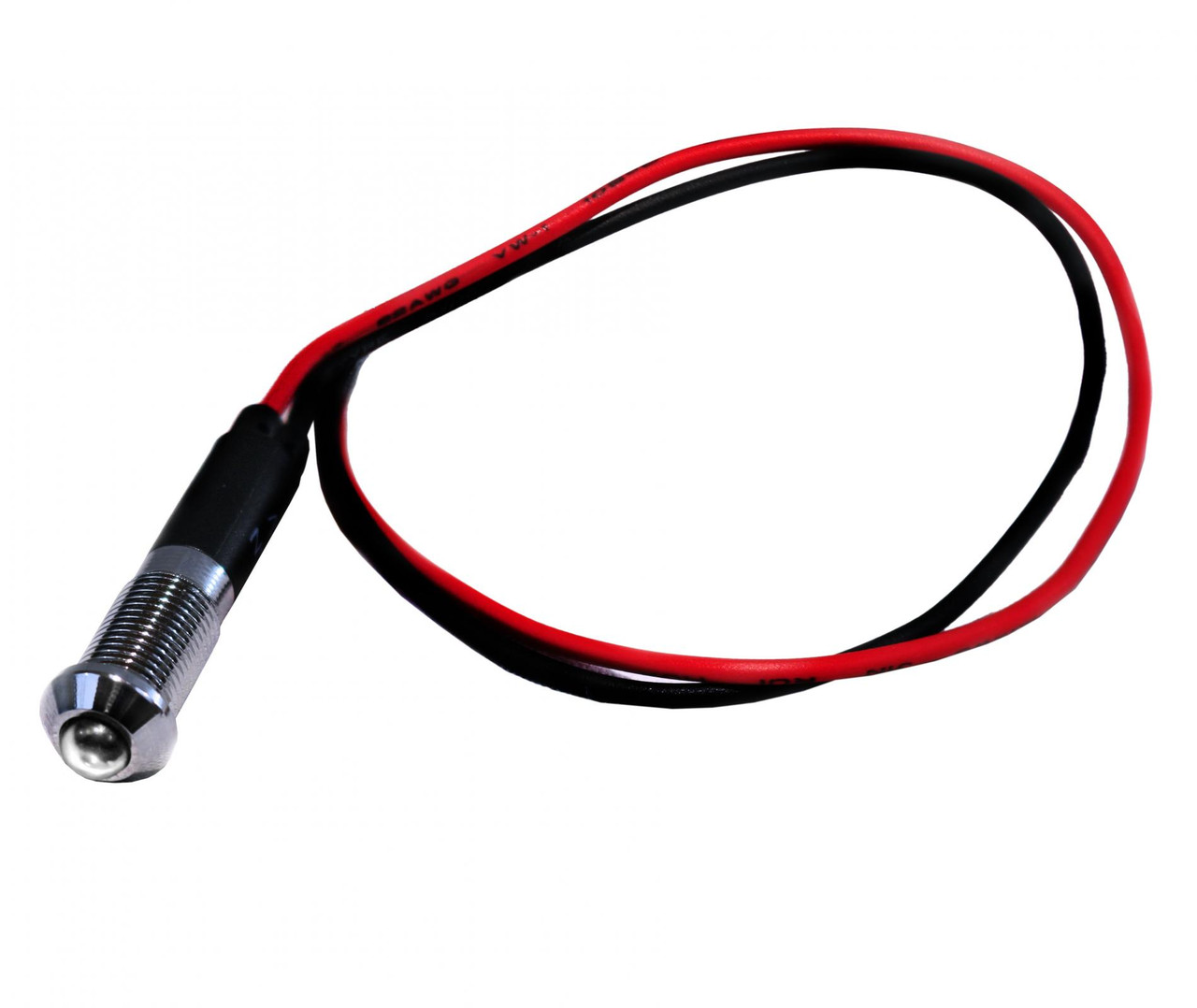 8mm LED Indicator Light With Wire White Race Sport Lighting