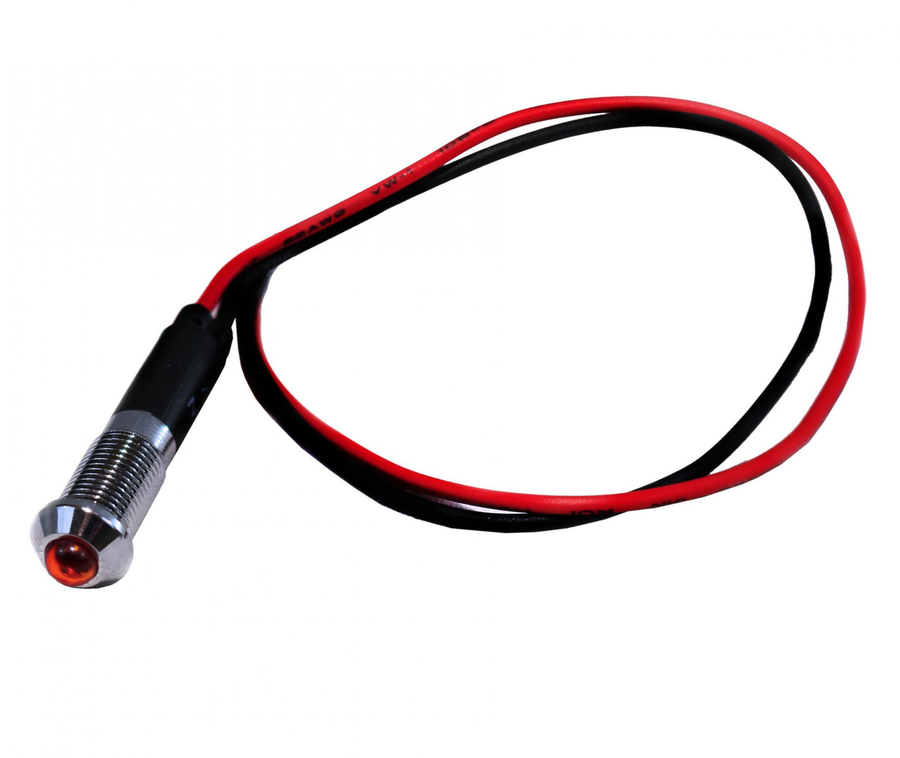 8mm LED Indicator Light With Wire Red Race Sport Lighting