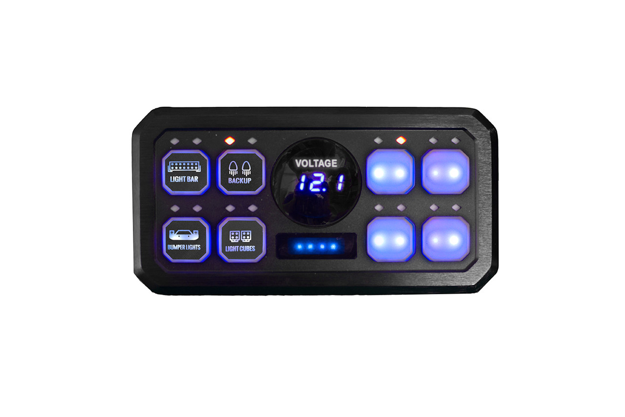 8-Button Auxiliary Light Universal Switch Panel With SLIM Touch control Box Race Sport Lighting
