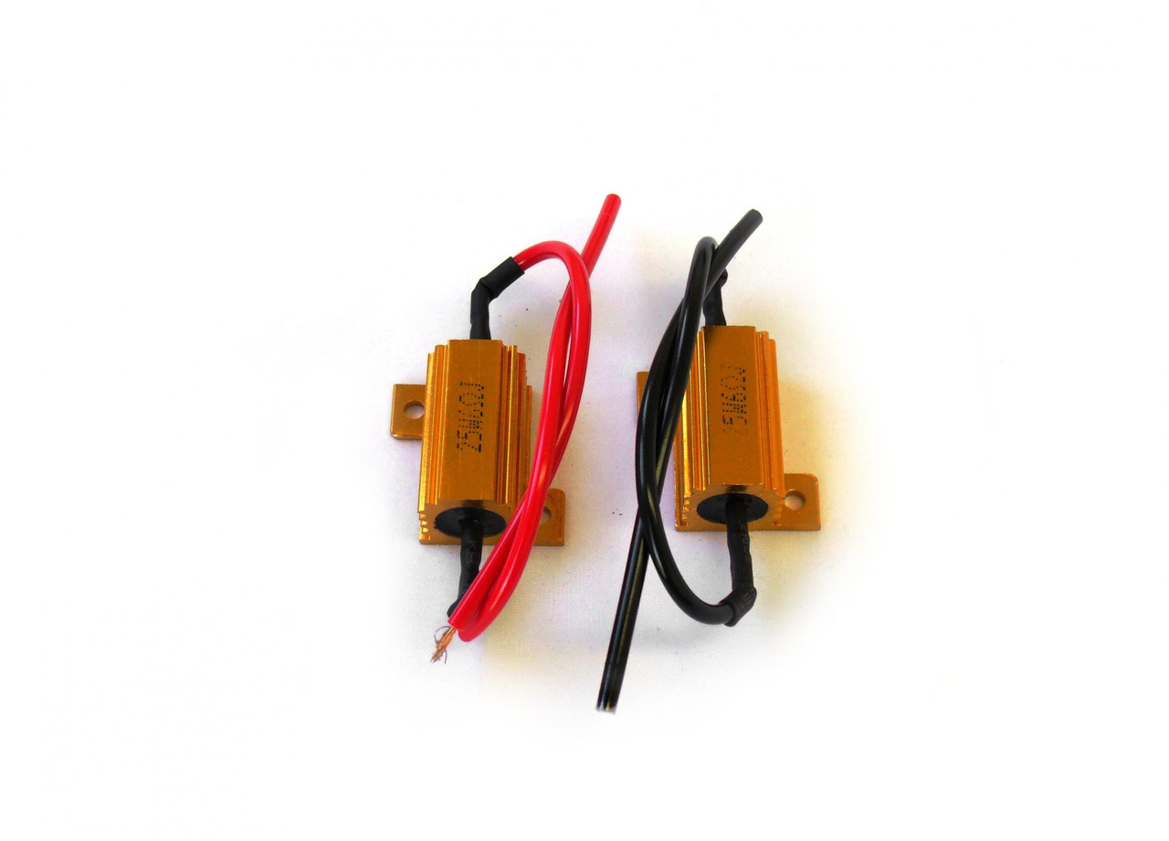 6 Ohm 25W Load Resistors Pair Stops Rapid Flashing Turn Signals Race Sport Lighting