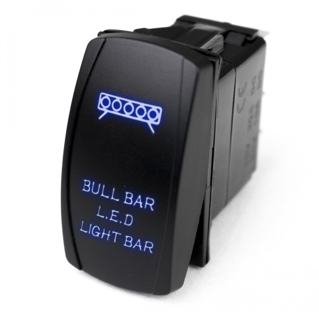 LED Rocker Switch w/ Blue LED Radiance Bull Bar LED Light Bar Race Sport Lighting