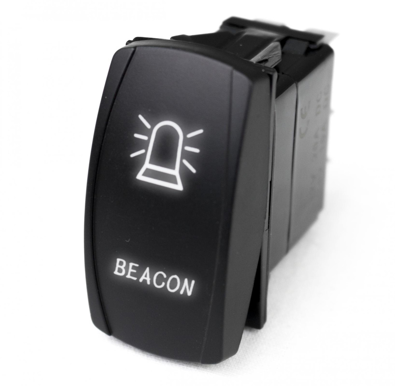 LED Rocker Switch w/ White LED Radiance Beacon Race Sport Lighting