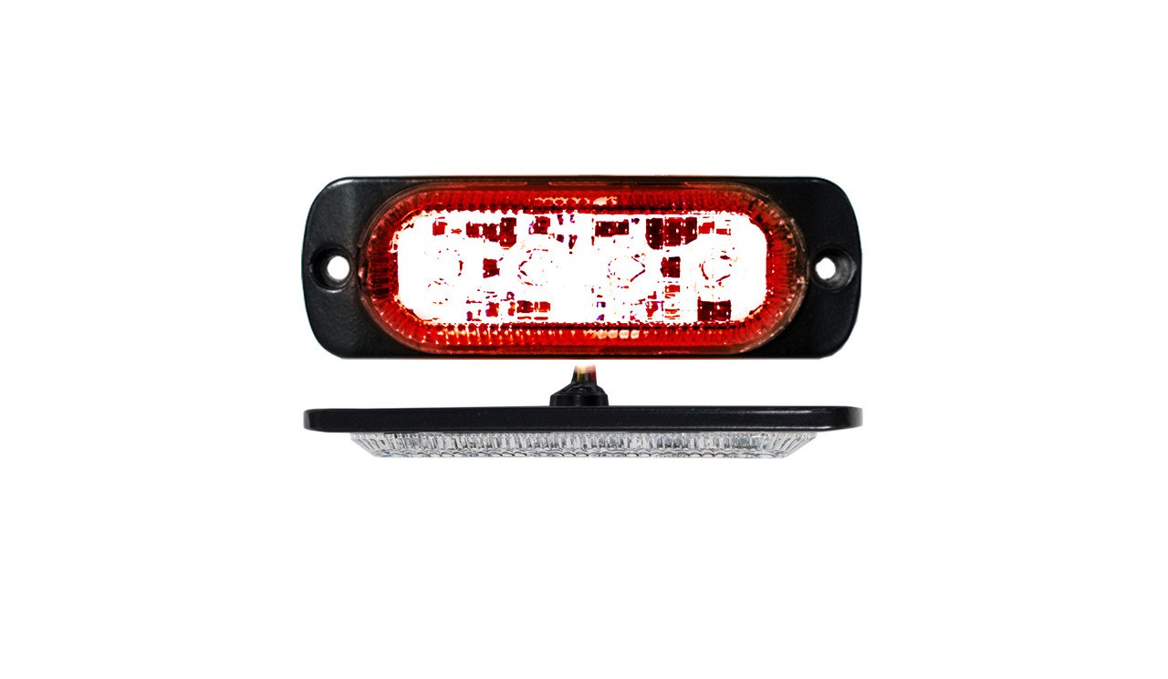 4-LED Ultra Slim Flush Mount 19-Flash Pattern Marker Strobe Light Red Race Sport Lighting