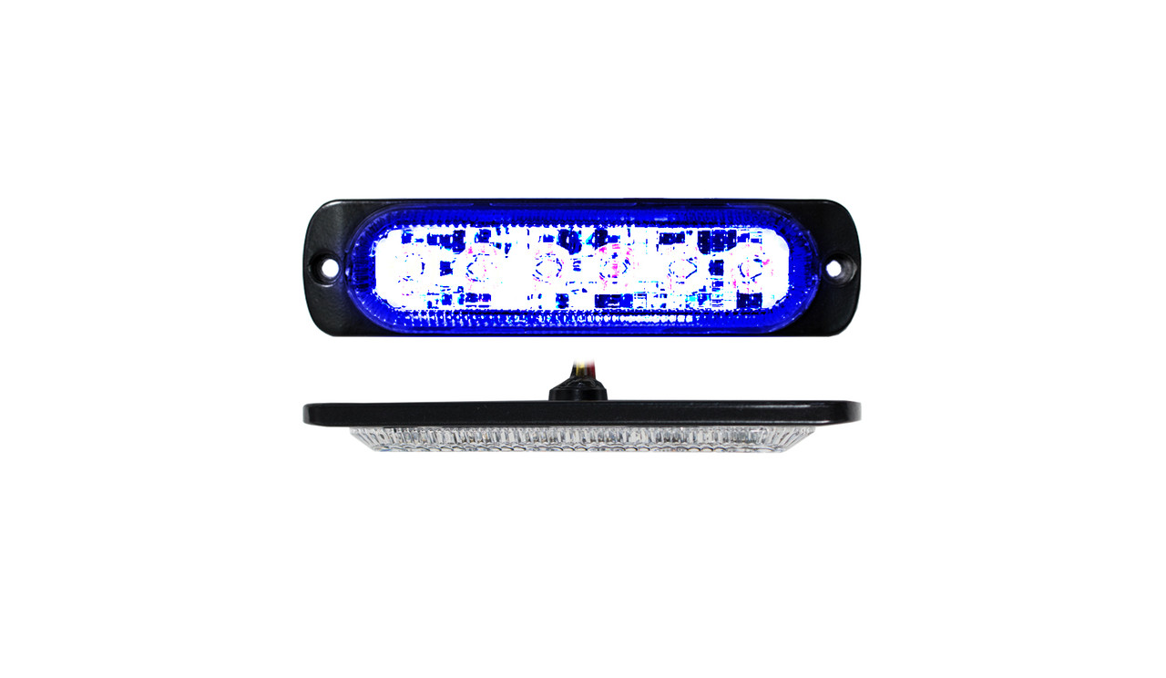 6-LED Ultra Slim Flush Mount 19-Flash Pattern Marker Strobe Light Blue Race Sport Lighting