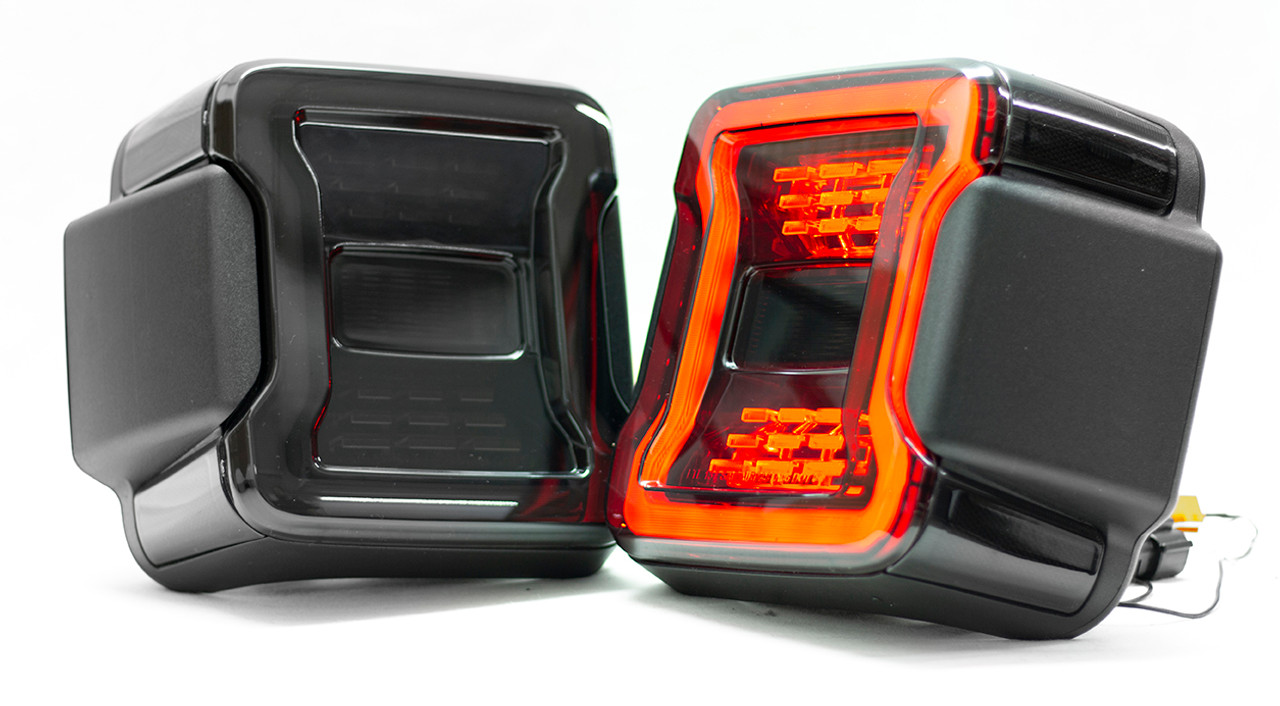 Jeep Wrangler JL 18-Pres LED Tail Light System Plug and Play Smoked Race Sport Lighting