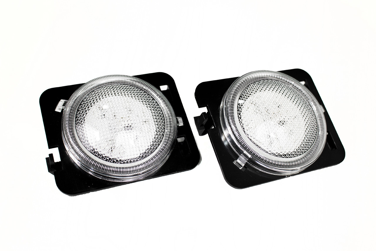 07-18 Jeep Wrangler front Side Marker LEDs With clear lens Pair 4W 80 Lumen Race Sport Lighting