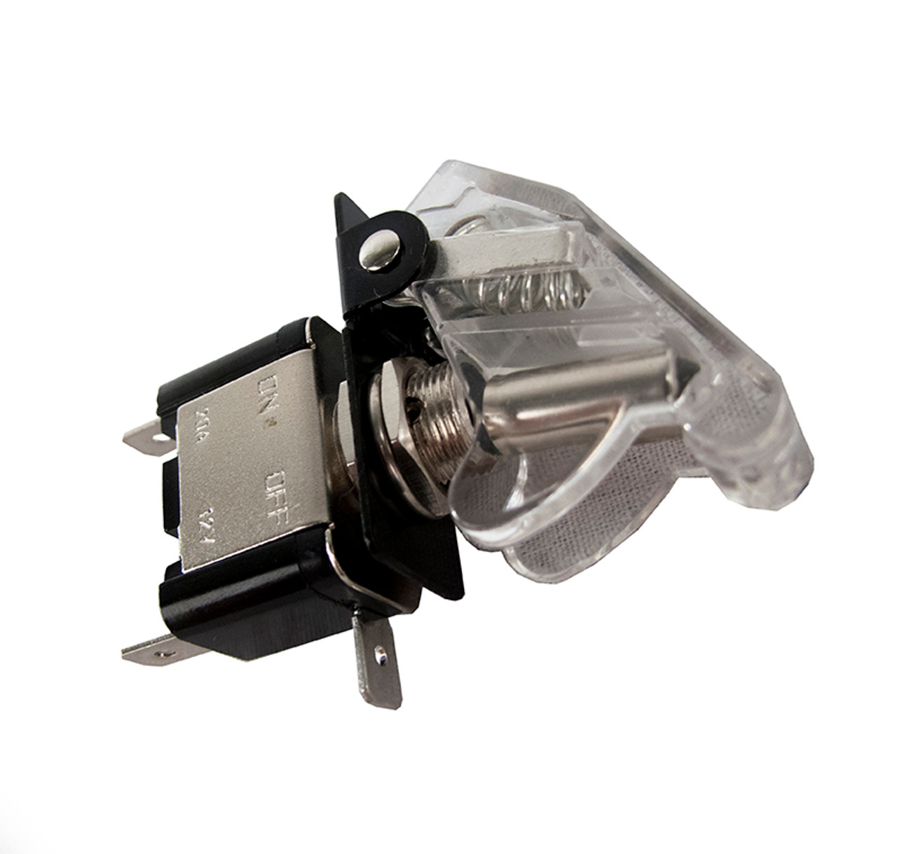 12 Volt LED Toggle Switch White Spring Loaded Safety Cover Comes with Toggle cover Race Sport Lighting