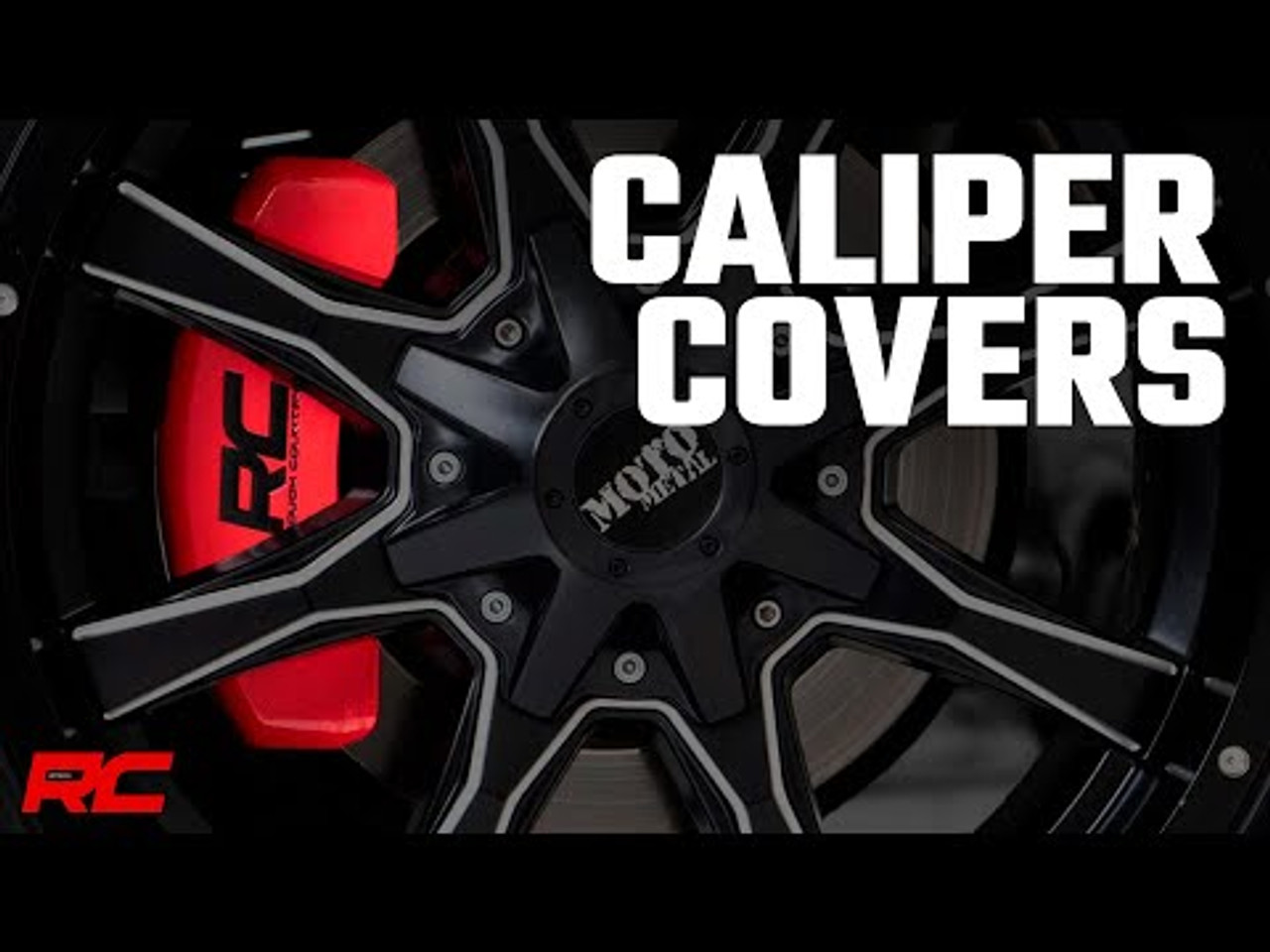 RC Caliper Cover Red Electric RR Brakes 15-20 Ford F-150 2WD/4WD Rough Country