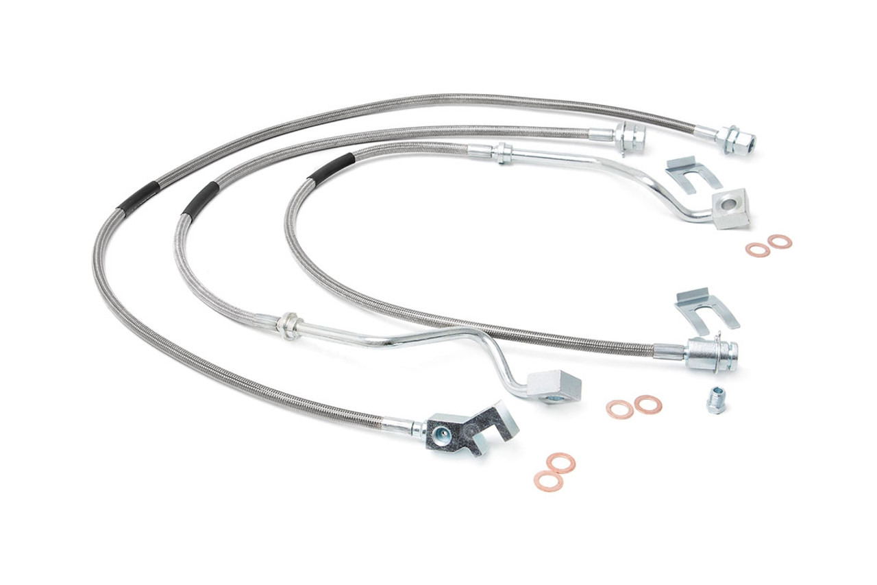 Ford Front & Rear Stainless Steel Brake Lines 4-8 Inch Lifts 99-04 F250/350 Rough Country