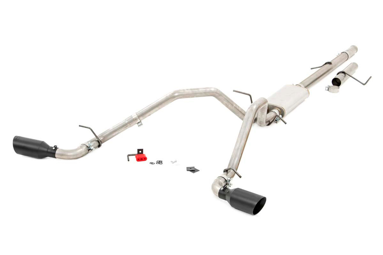 Dual Cat-Back Exhaust System w/Black Tips 09-13 Silverado/Sierra 1500 4.8L/5.3L Rough Country