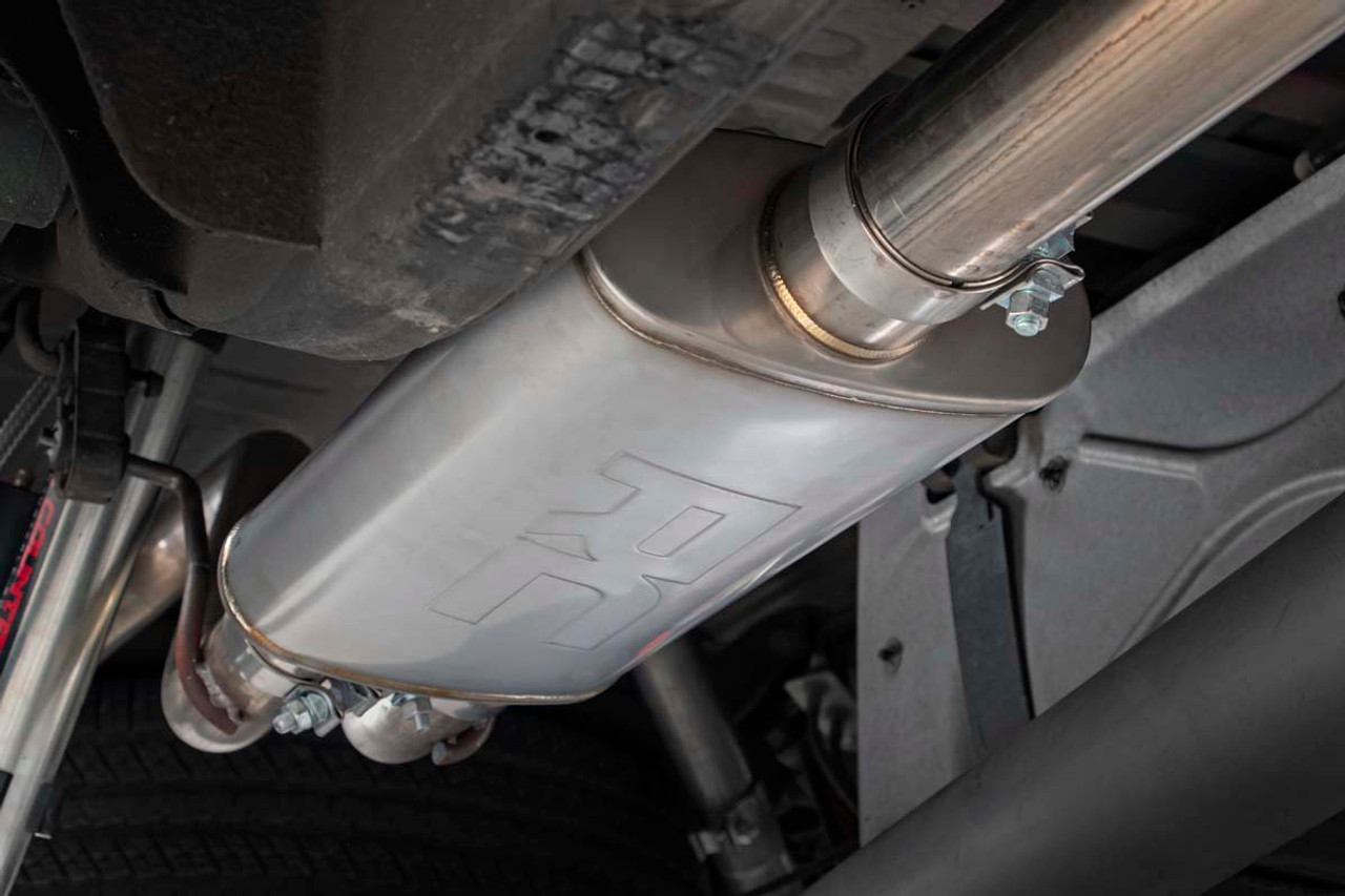 Dual Cat-Back Exhaust System w/Black Tips 14-18 Silverado/Sierra 1500 5.3L Rough Country Dual Cat-Back Exhaust System w/Black Tips 14-18 Silverado/Sierra 1500 5.3L Rough Country