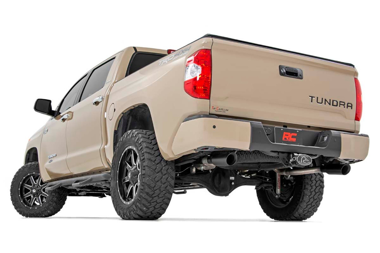 Dual Cat-Back Exhaust System w/Black Tips 09-20 Toyota Tundra V8-4.6L, 5.7L Rough Country Dual Cat-Back Exhaust System w/Black Tips 09-20 Toyota Tundra V8-4.6L, 5.7L Rough Country