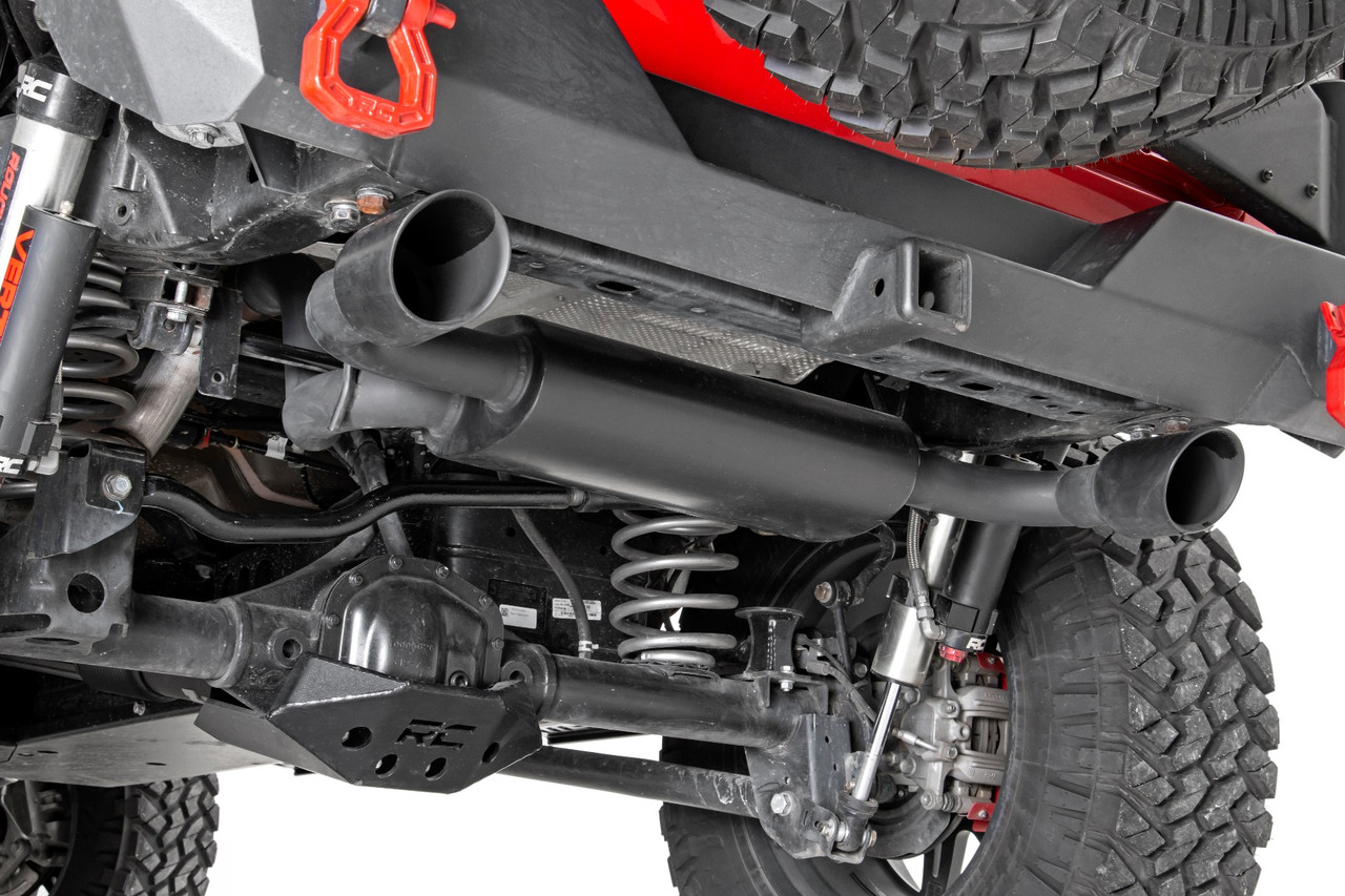 Jeep Dual Outlet Performance Exhaust - Black 18-20 Wrangler JL/JLU Rough Country