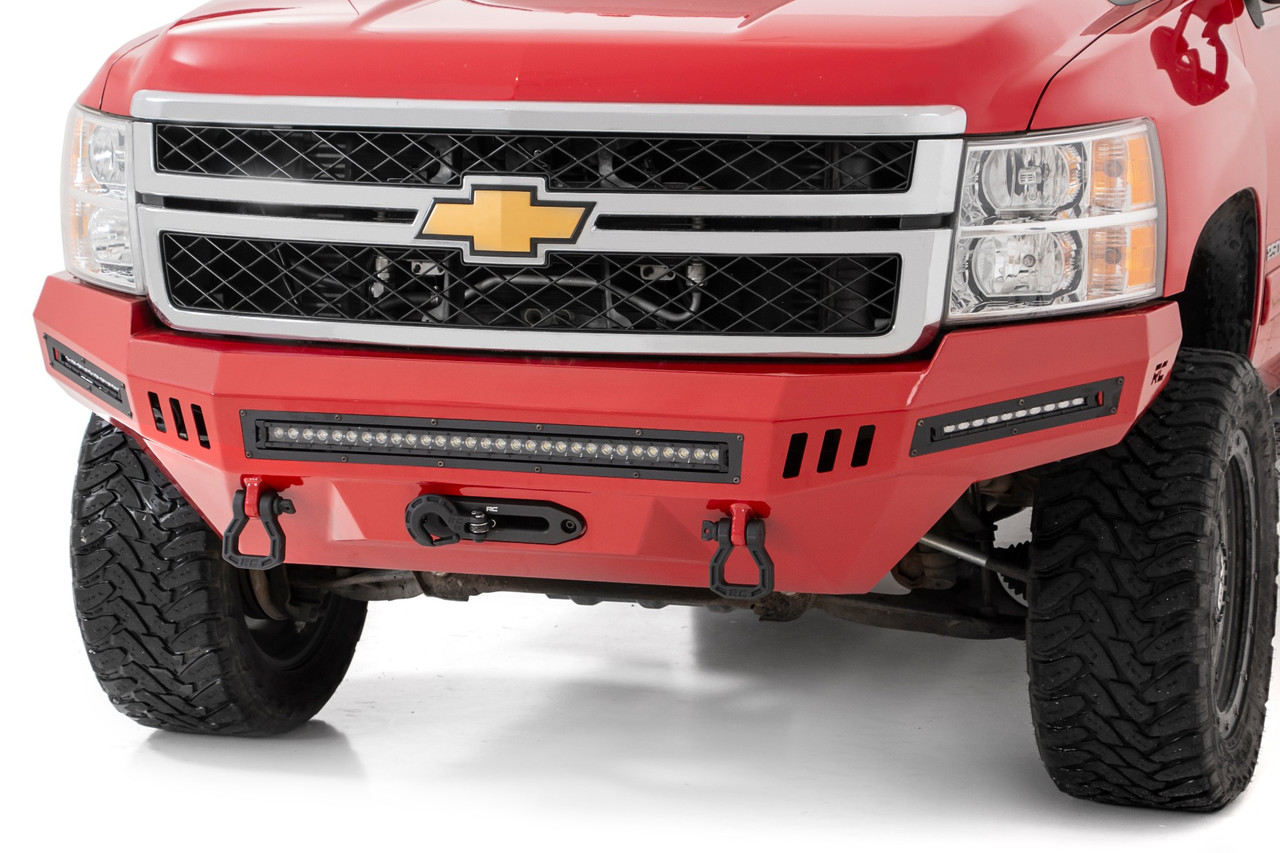 11-14 Chevrolet Silverado 2500 HD Front DIY High Clearance Bumper Kit w/Black Series White DRL LEDs Rough Country