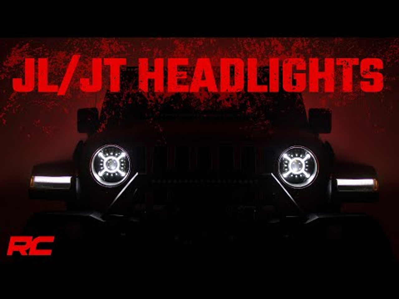 Jeep 9-Inch LED Projection Headlights 18-20 Wrangler JL/JLU, 20-Present Gladiator JT Rough Country