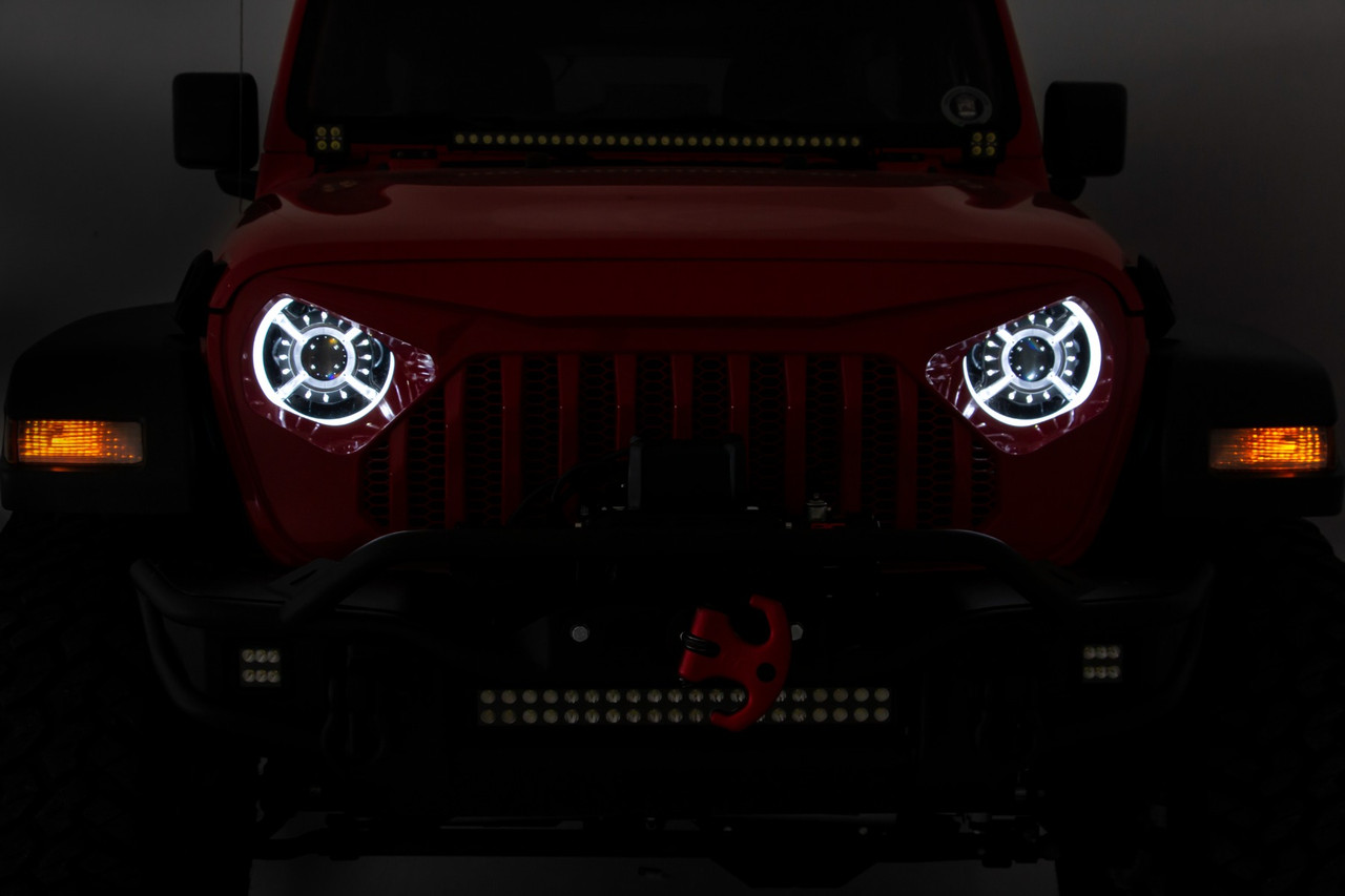 Jeep 9-Inch DRL Halo LED Headlights Jeep Wrangler JL/JLU, Gladiator JT Rough Country