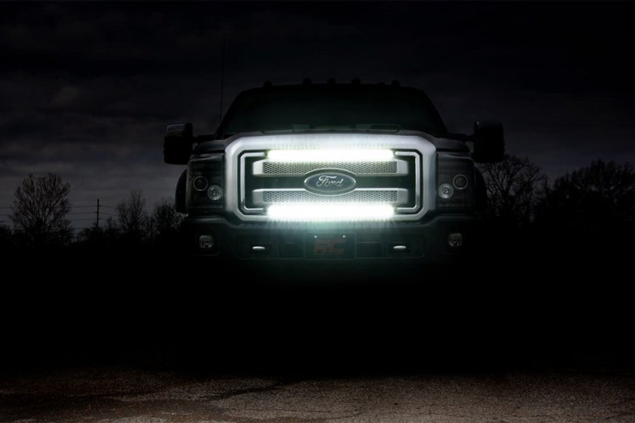 Ford Super Duty 30-inch Black Series Cree LED Grille Kit w/Cool White DRL (Single) Rough Country