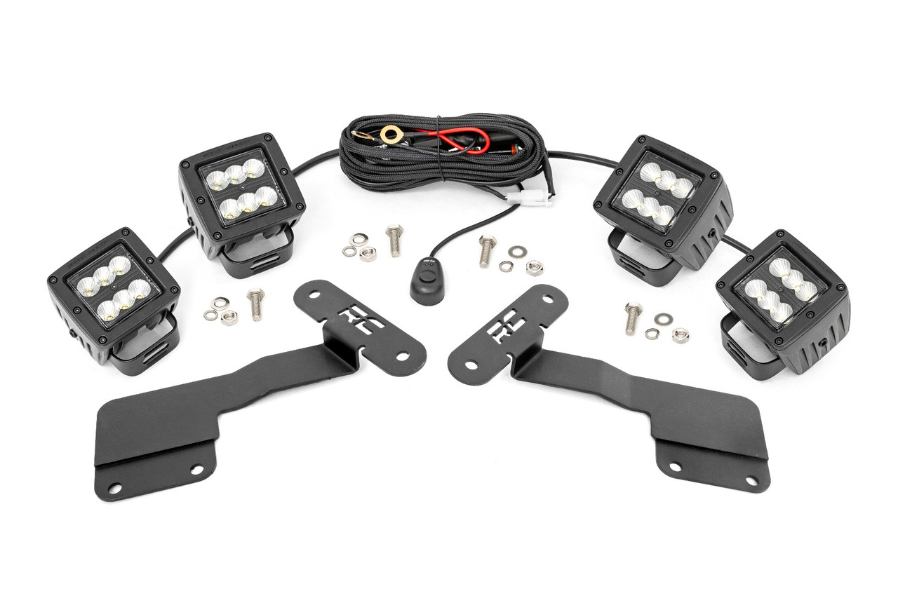 Subaru 2-inch LED Lower Windshield Ditch Kit (15-19 Outback Black Series Flood Pattern) Rough Country