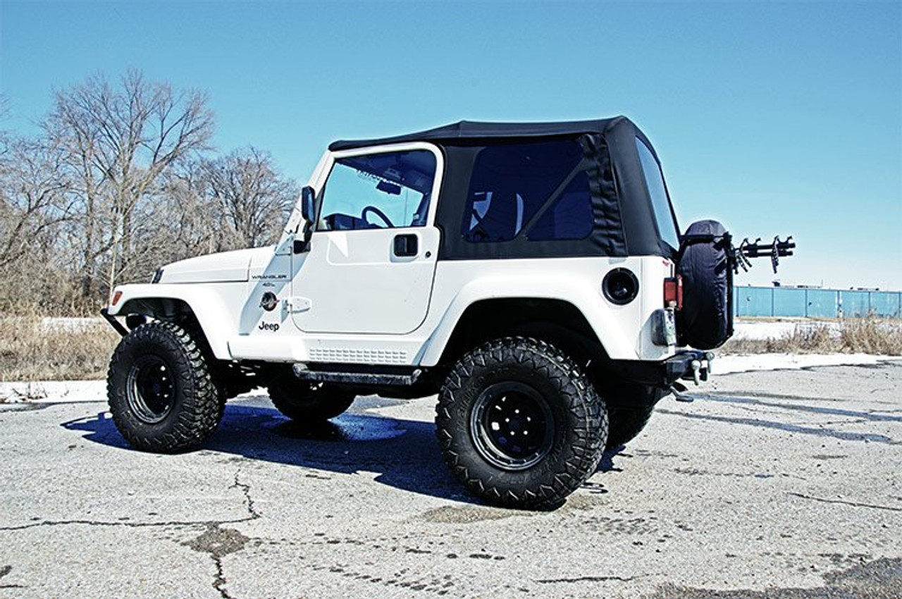 Jeep Replacement Soft Top Black 97-06 TJ Wrangler Full Steel Doors Rough Country