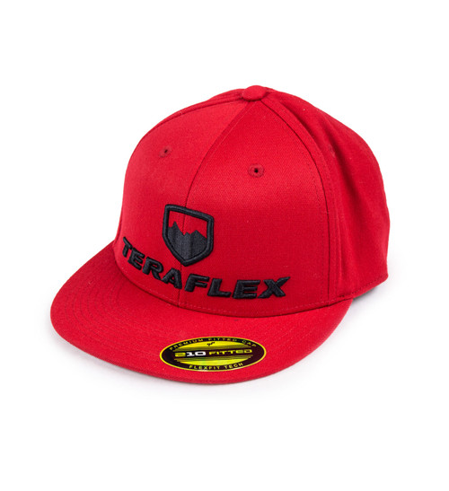 Premium FlexFit Flat Visor Hat Red Large / XL TeraFlex