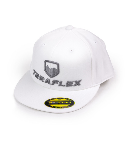 Premium FlexFit Flat Visor Hat -White Small / Medium TeraFlex