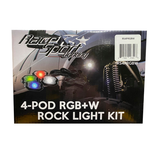 4-POD RGB+W Hi-Power Rock Light Complete Kit with Bluetooth APP Controls Race Sport Lighting