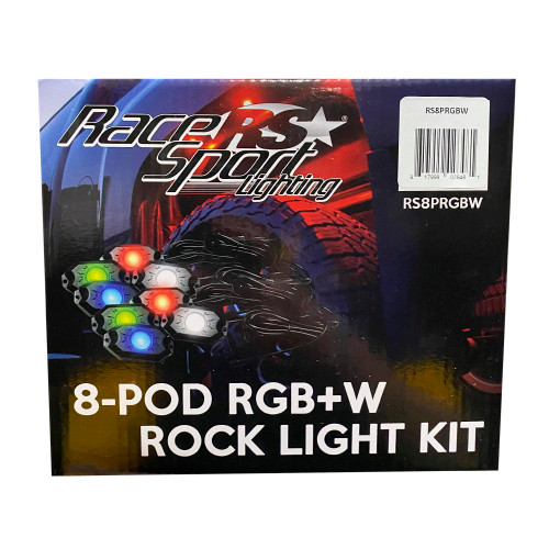 8-POD RGB+W Hi-Power Rock Light Complete Kit with Bluetooth APP Controls Race Sport Lighting