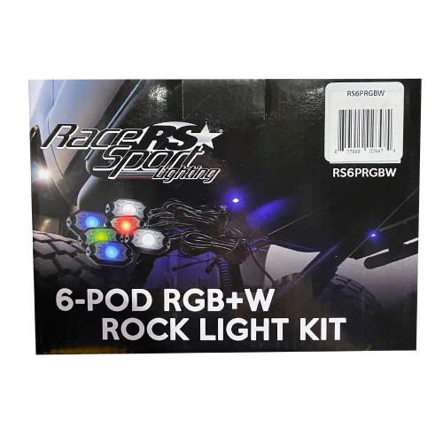 NEW 6-POD RGB+W Hi-Power Rock Light Complete Kit with Bluetooth APP Controls Race Sport Lighting