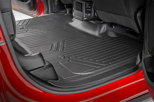 Heavy Duty Floor Mats Front/Rear-19-20 RAM 1500 Crew Cab Full Console w/Rear Under Seat Storage Rough Country
