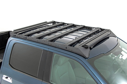 Ford Roof Rack System w/Front Facing 40 Inch Single Row Black Series LED Light Bar 19-20 Ford F-150 2WD/4WD Rough Country