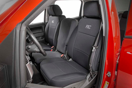 Neoprene Front & Rear Seat Covers Black 14-18 Silverado/Sierra 1500 Rough Country