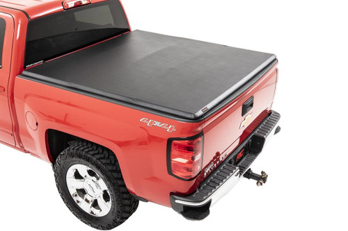 Soft Tri-Fold Bed Cover 14-18 Silverado/Sierra 1500 5 Foot 5 Inch Bed w/o Cargo Mgmt Rough Country