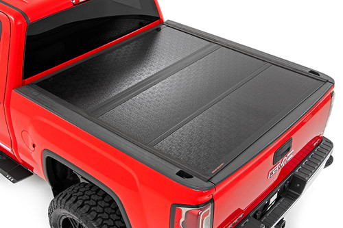 GM Low Profile Hard Tri-Fold Bed Cover 6.6 Ft Rail Cap Chevy/GMC 1500/2500HD/3500HD Rough Country
