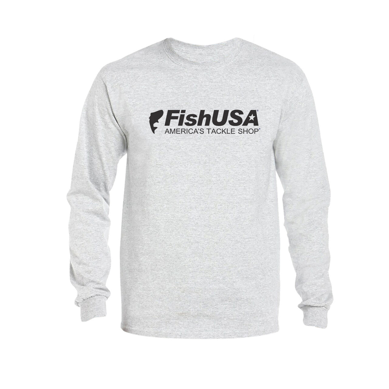 FishUSA Men's Logo Long Sleeve T-Shirt | Ash; XL | FishUSA