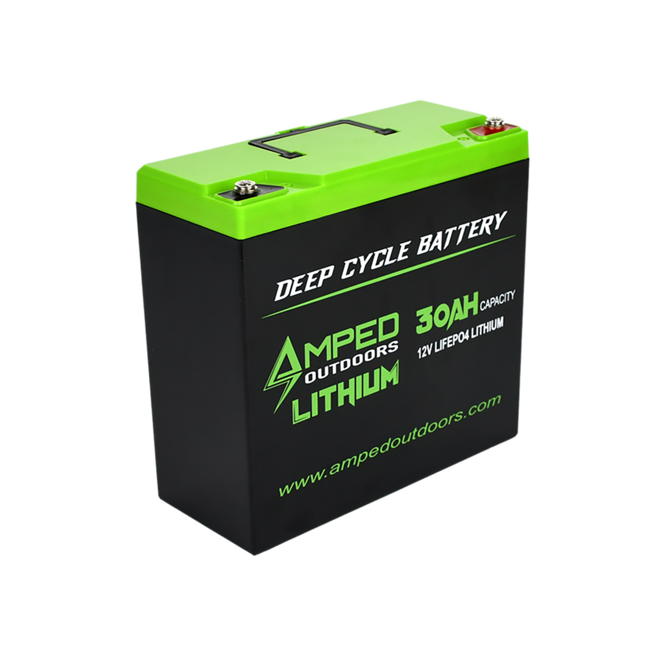 Amped Outdoors 12v 30Ah Tall LiFePO4 Lithium Battery | FishUSA