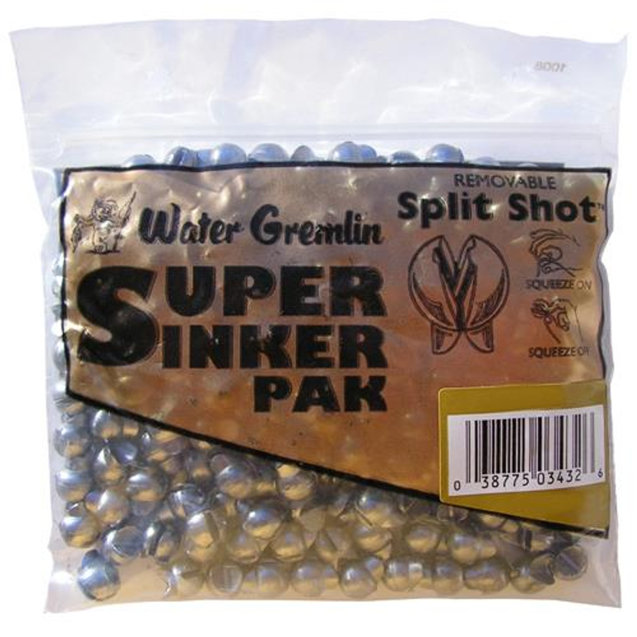 Water Gremlin Removable Split Shot Super Sinker Pak