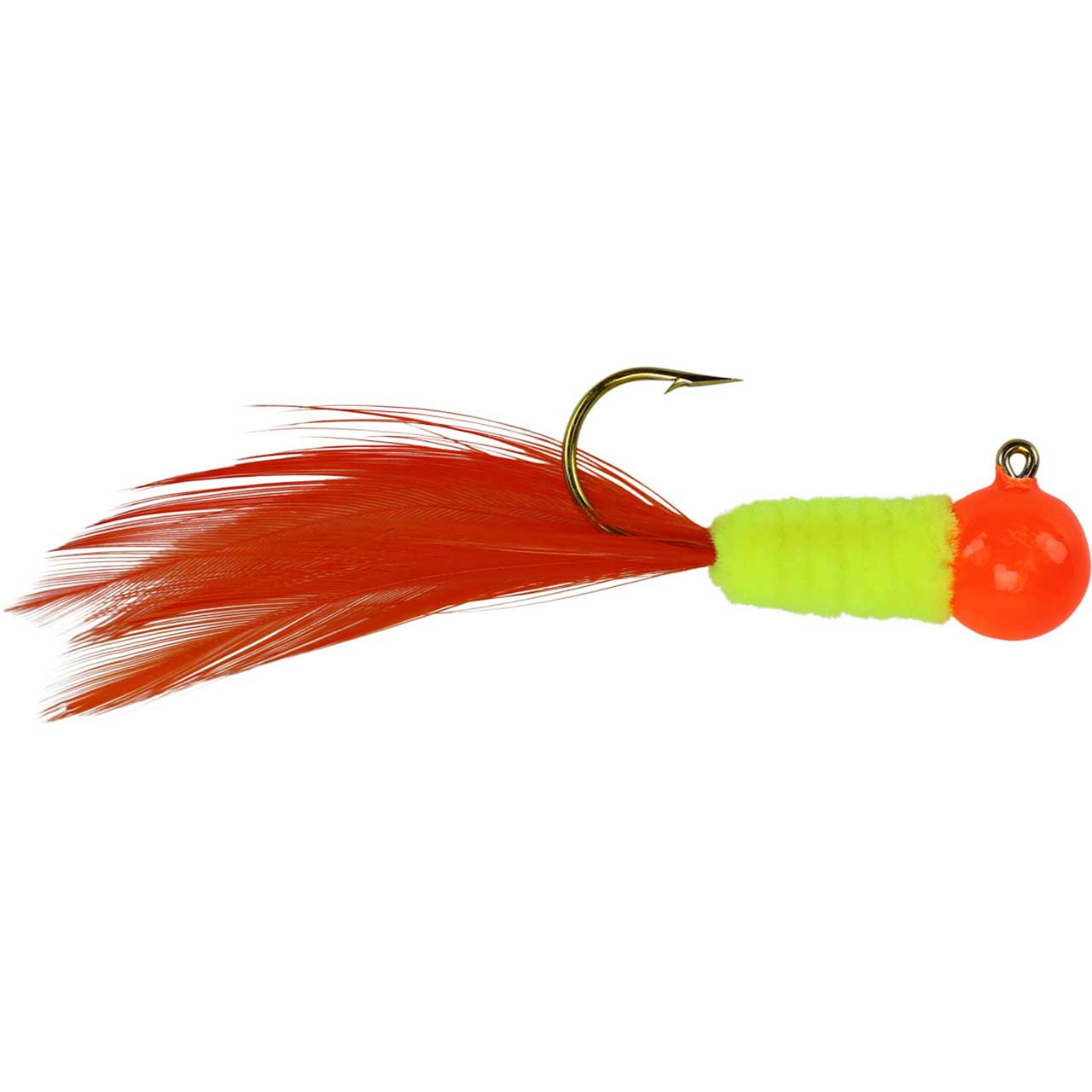 10 Pack 1/16 Oz Red And Chartreuse Green Crappie Jigs, Bass, (hot