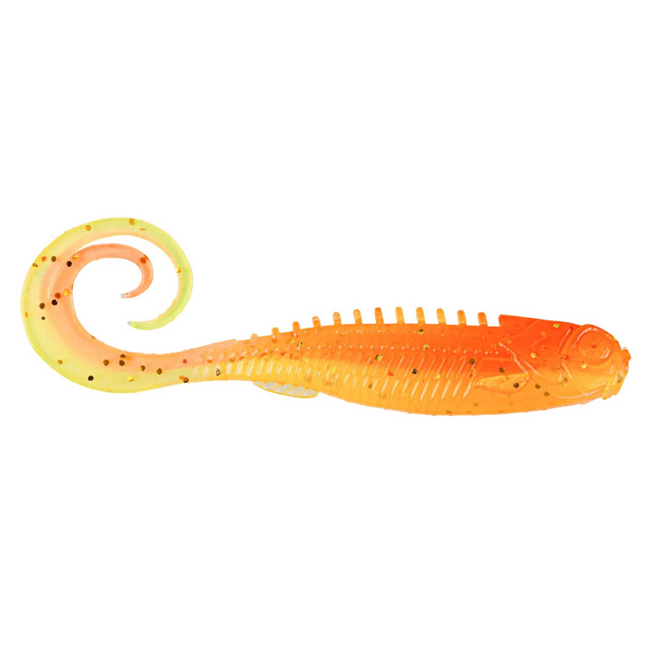 Curly Tail Grub Fishing Lures soft plastic Lure 2 inch Pack of 12 Orange