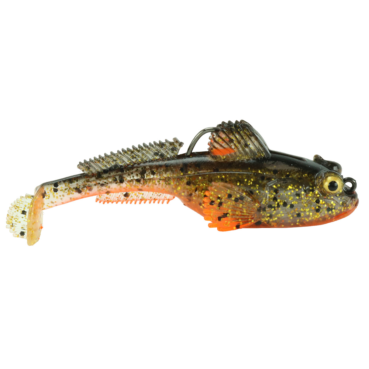 10 SLIM SHAD PADDLE TAIL SWIMBAIT (2") CRAPPIE BAIT WALLEYE BASS JIG  GREEN GOBY