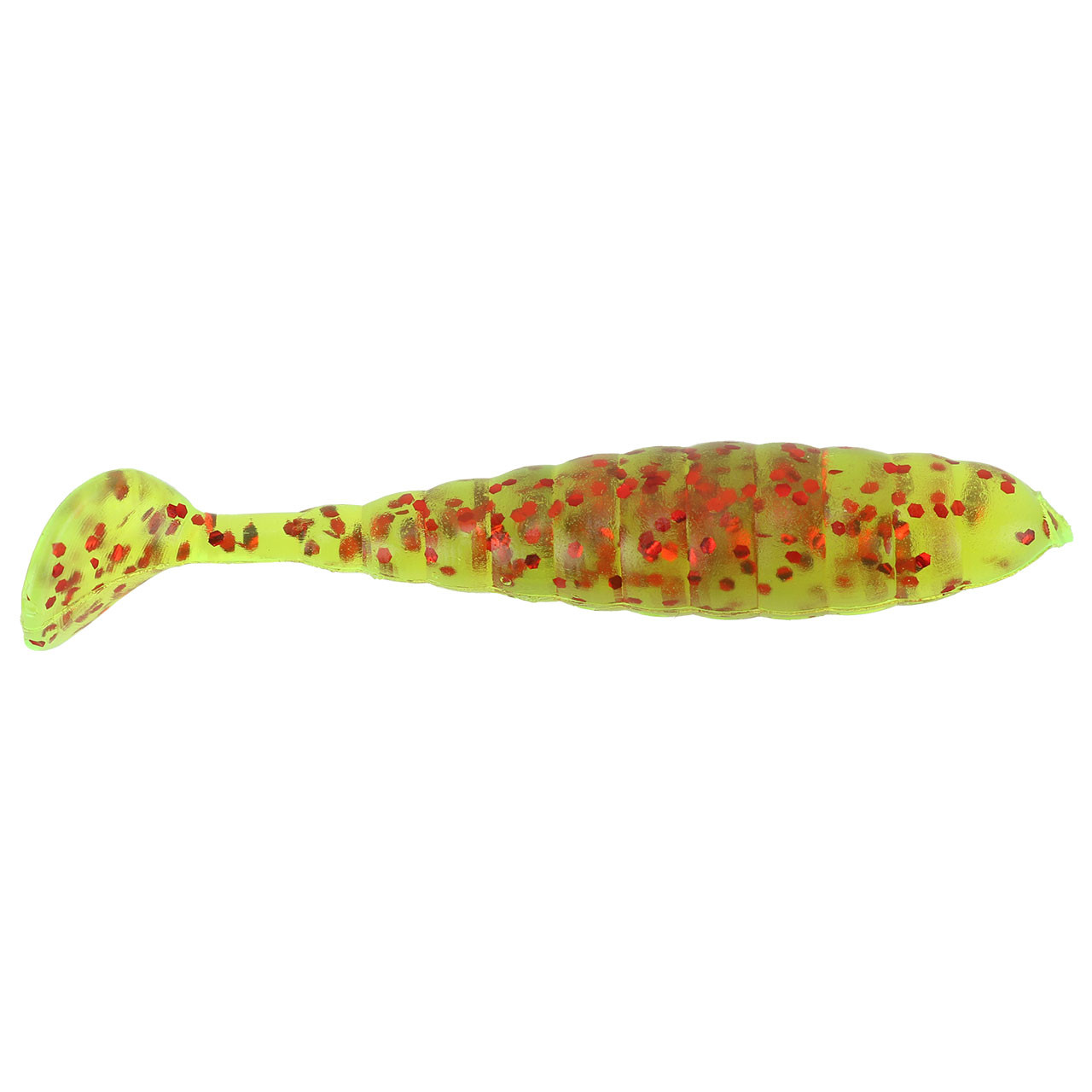 Mister Twister Sassy Grub - 3' - Chartreuse Red Flake