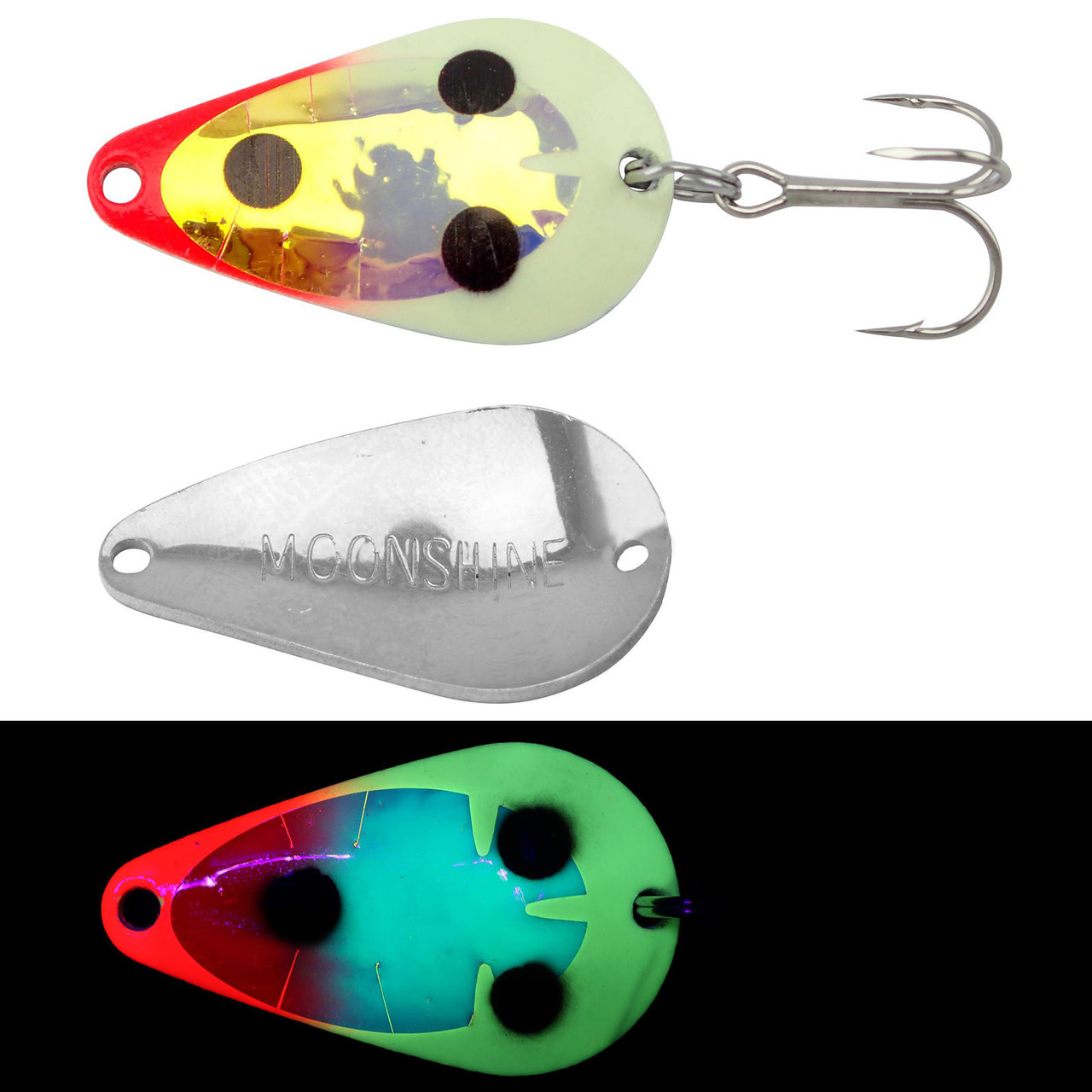 Moonshine Lures RV Casting Spoon - Bloody Nose Glow