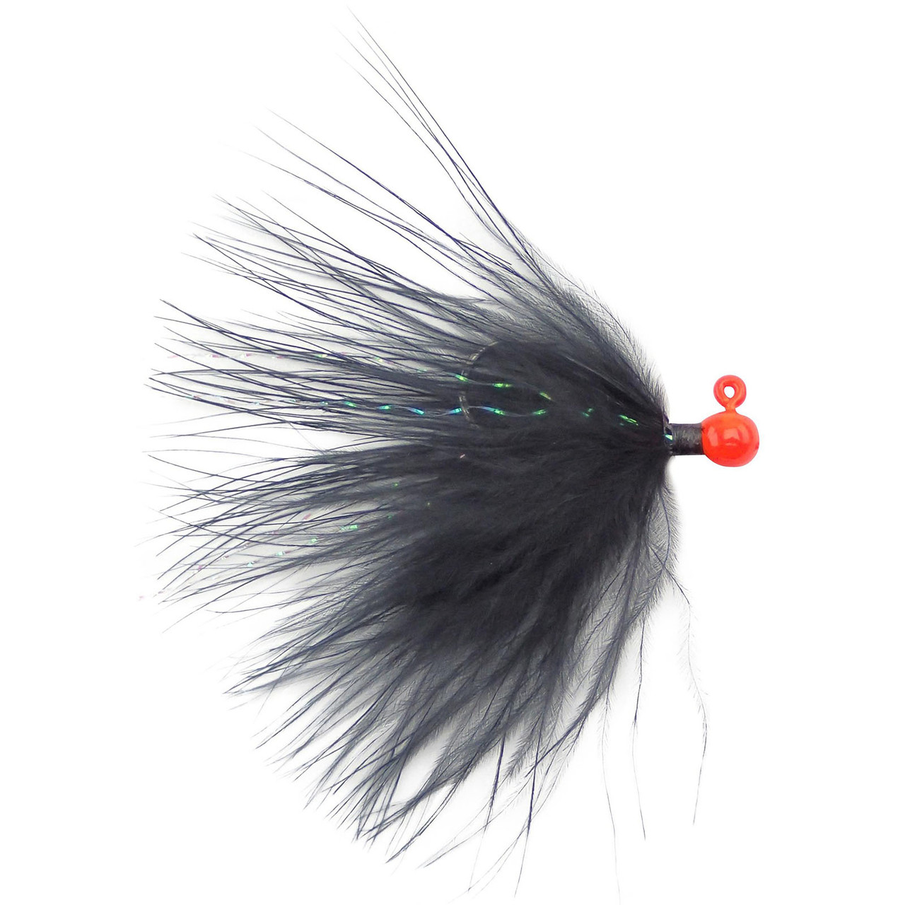 Voodoo Custom Tackle Marabou Jigs Orange/Black; 1/32 oz.