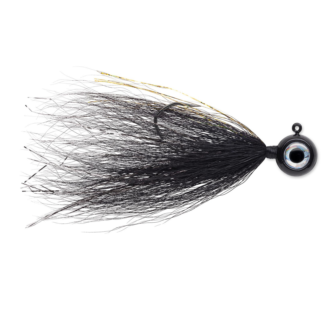 Mustad Big Eye Bucktail Jig 3/8oz - Black/Purple Fishing Lure With 3/0 Hook